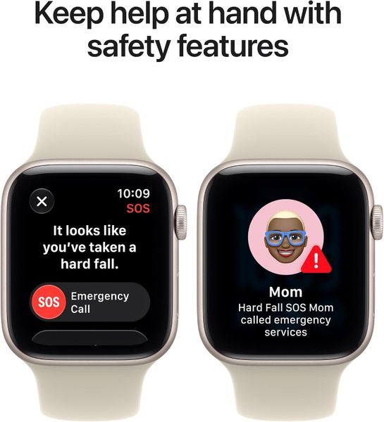 Умные часы Apple Watch SE 3 44 мм из алюминия цвета «сияющая звезда», спортивный ремешок цвета «песочный» (M/L)
