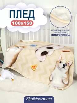 Плед детский 100×150 плюшевый
