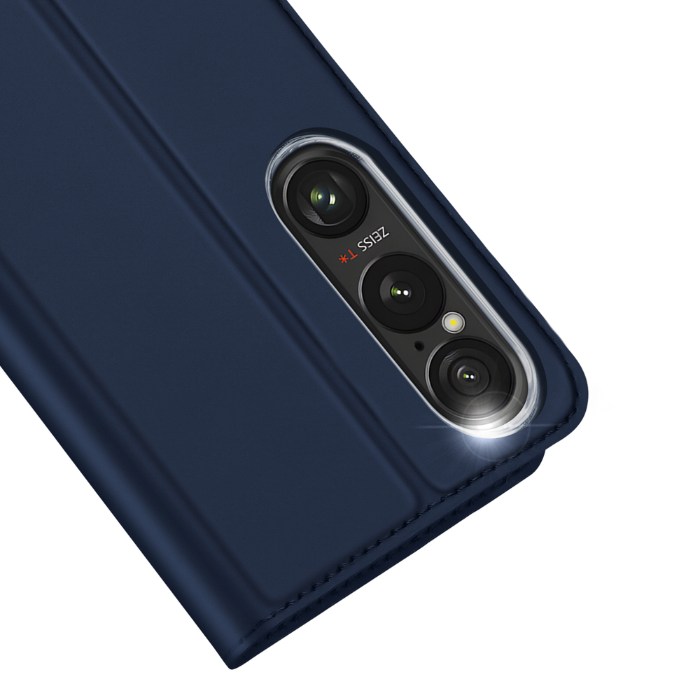 Чехол книжка из PU кожи синего цвета от Dux Ducis для смартфона Sony Xperia 1 VII (1-7), серия Skin Pro Series Case