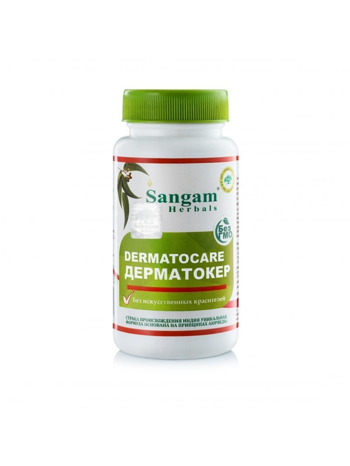 Sangam Herbals Dermatocare Дерматокер смесь сухого растительного сырья (750 мг) 60 таб