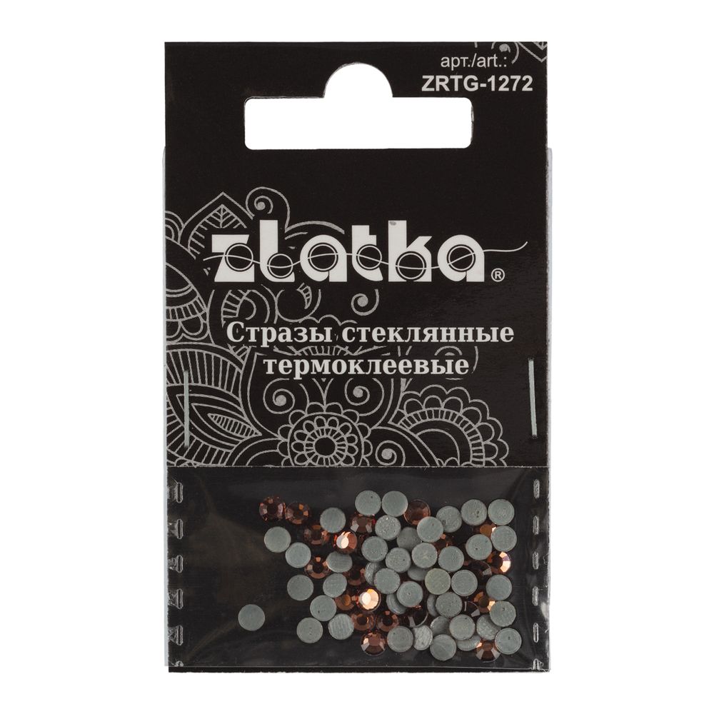 Стразы клеевые стекло 3.2 мм, 360 шт, SS12 №17 св.коричневый (Smoked Topaz), Zlatka ZRTG-1272