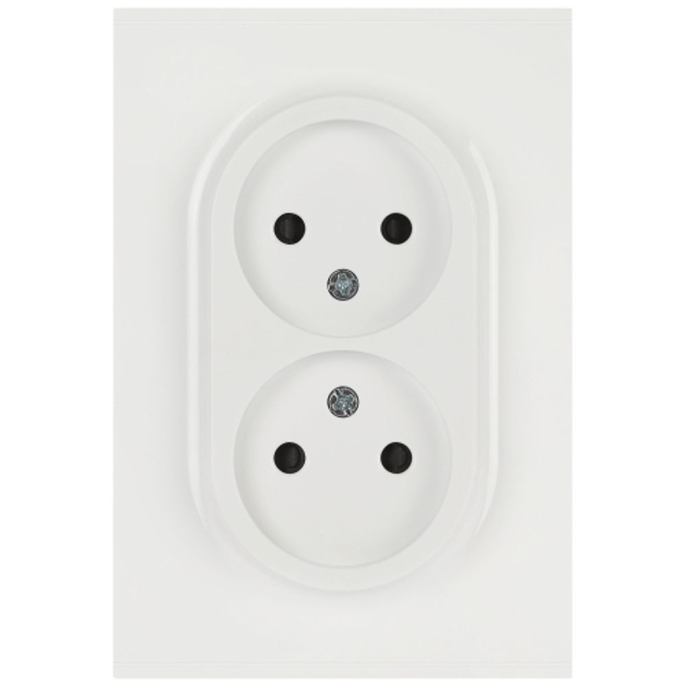 Розетка ЭРА Arktik 16-2107-01 без заземления двойная 2X2P 16А-250В белый | Эра Arktik