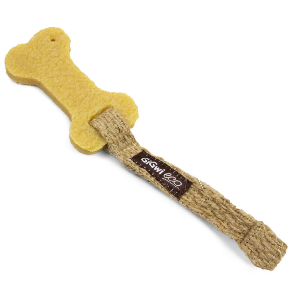 75381 Игрушка для собак Маленькая кость из экорезины 10см, серия GUM GUM DOG ECO , Gigwi