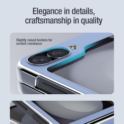 Чехол фиолетового цвета от Nillkin для Samsung Galaxy Z Flip 6 5G и Flip 7 FE, серия CamShield Flip Leather Case