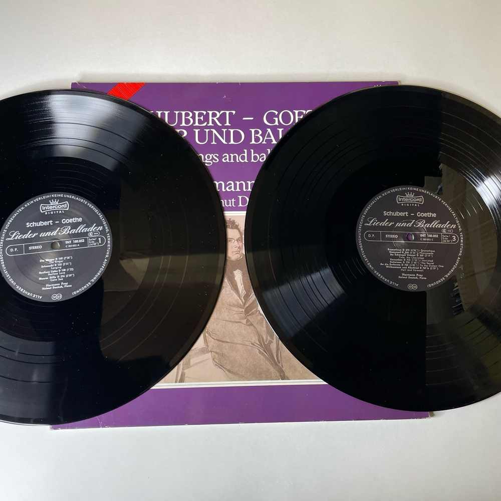 Винтажная виниловая пластинка LP Schubert Шуберт, Goethe,Hermann Prey, Helmut Deutsch, Lieder Und Balladen, Songs And Ballads (Германия 1982)