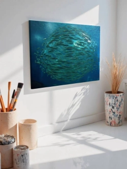 Картина на стену 40 X 50 Косяк рыб