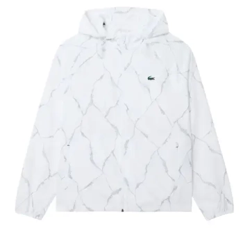 Мужская теннисная куртка Lacoste Reflective Crocodile Print - white
