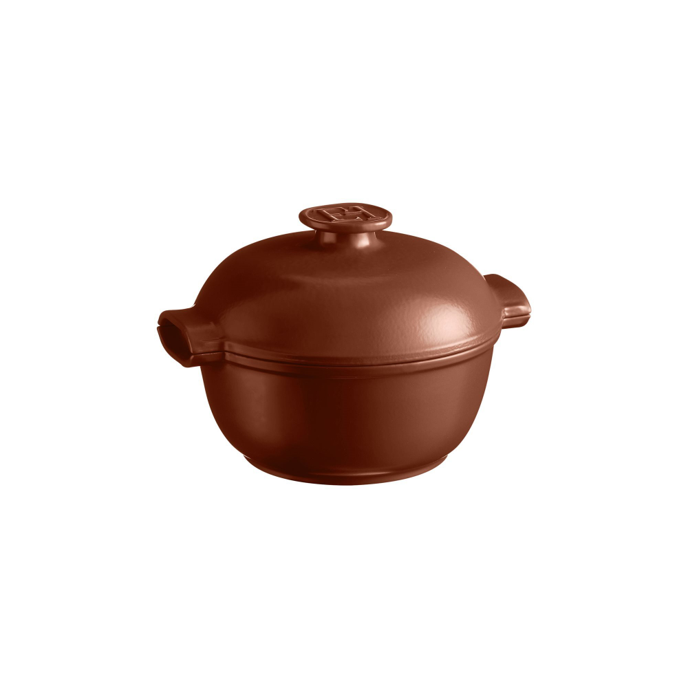 Кастрюля 2,0 л. керам. d=22,5 см. h=18 см. с крышкой (индукция) коричневая Emile Henry /1/