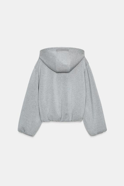 ZARA ХУДИ-БОМБЕР, СЕРЫЙ МЕЛАНЖ