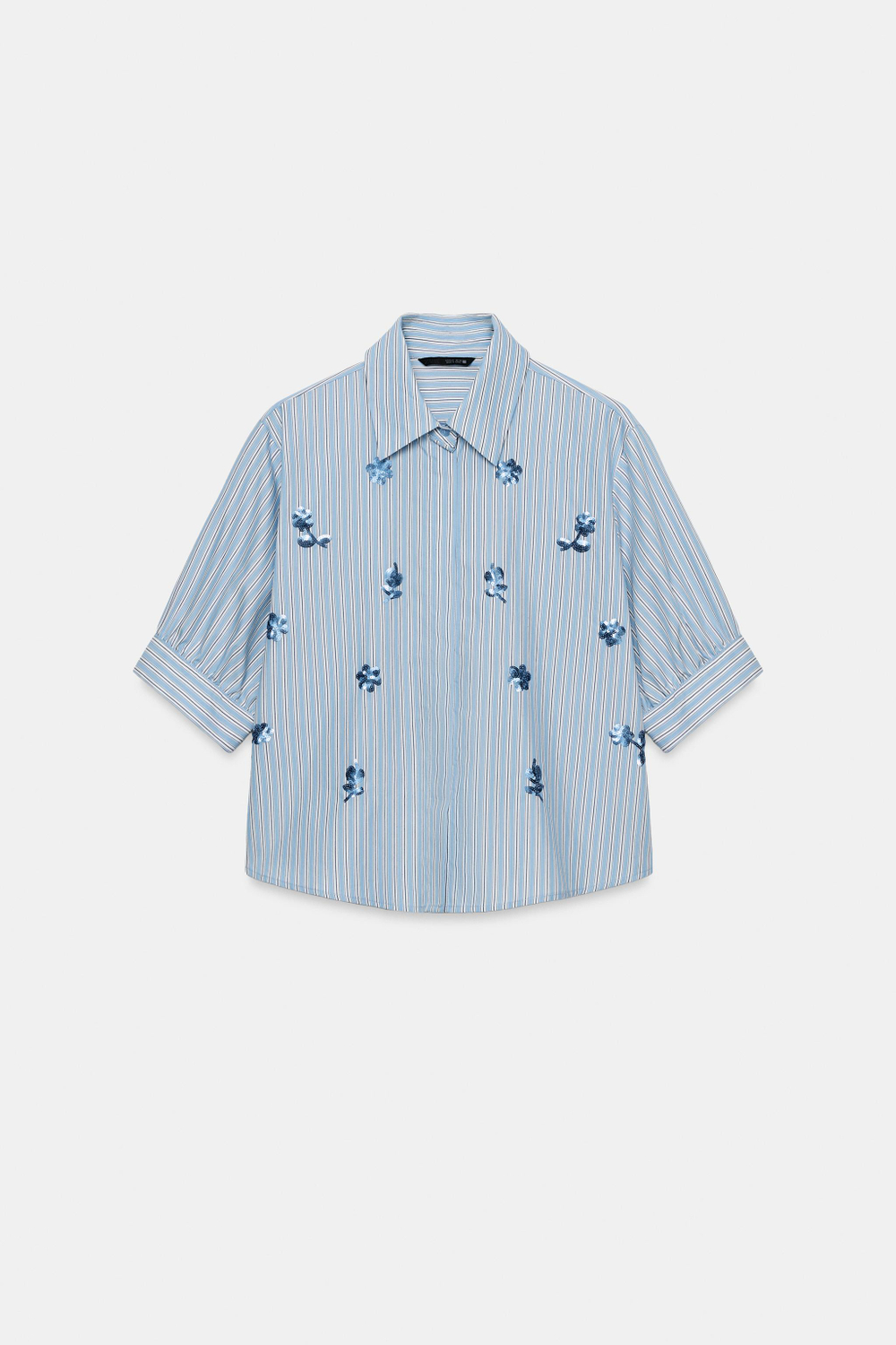 РУБАШКА В ПОЛОСКУ С ПАЙЕТКАМИ — ZARA