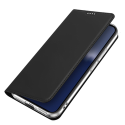 Чехол книжка из кожи черного цвета для смартфона Sharp Aquos R11, серия Skin Pro Series от Dux Ducis