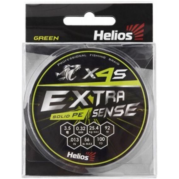 Шнур Helios Extrasense X4S PE Green 92m 3.5/56LB 0.32mm (HS-ES-X4S-3.5/56LB)