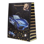 Пакет подарочный "Supercars"26*32*10см, тисн.золот, ручки-шнурок,4 диз.микс