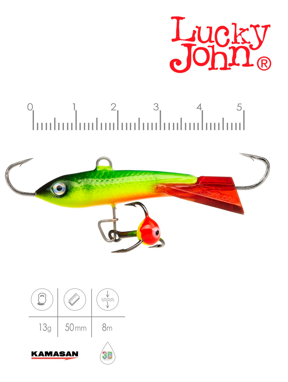 Балансир Lucky John CLASSIC 5 с тр. 50мм/26RT блистер