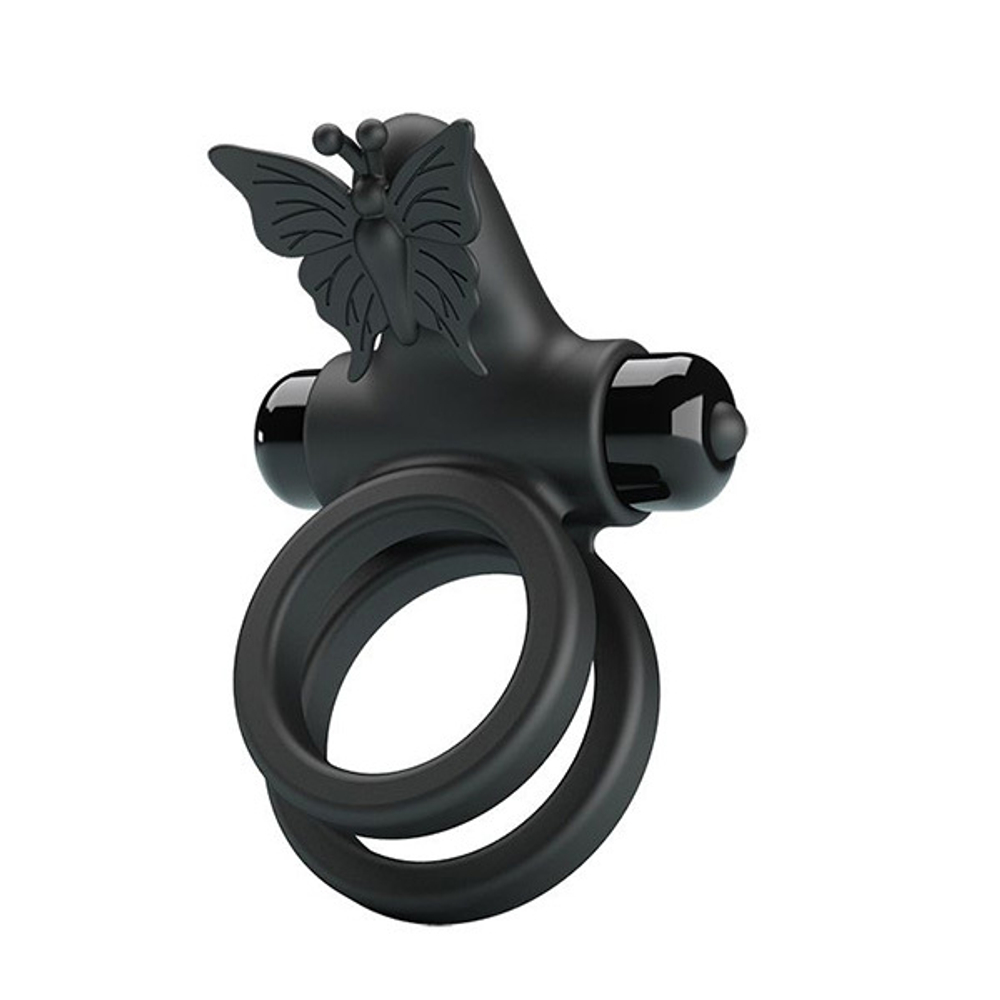 Черное эрекционное виброкольцо Baile Pretty Love Passionate Ring IX BI-210296