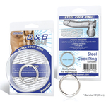 Стальное эрекционное кольцо STEEL COCK RING - 3.5 см. (Цвет: серебристый)