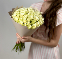 Flower bouquet of 45 white Kenyan roses