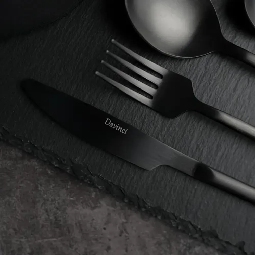 Ложка столовая 19,5 см матовая черный цвет Black Sapporo PVD P.L. - Davinci [12]