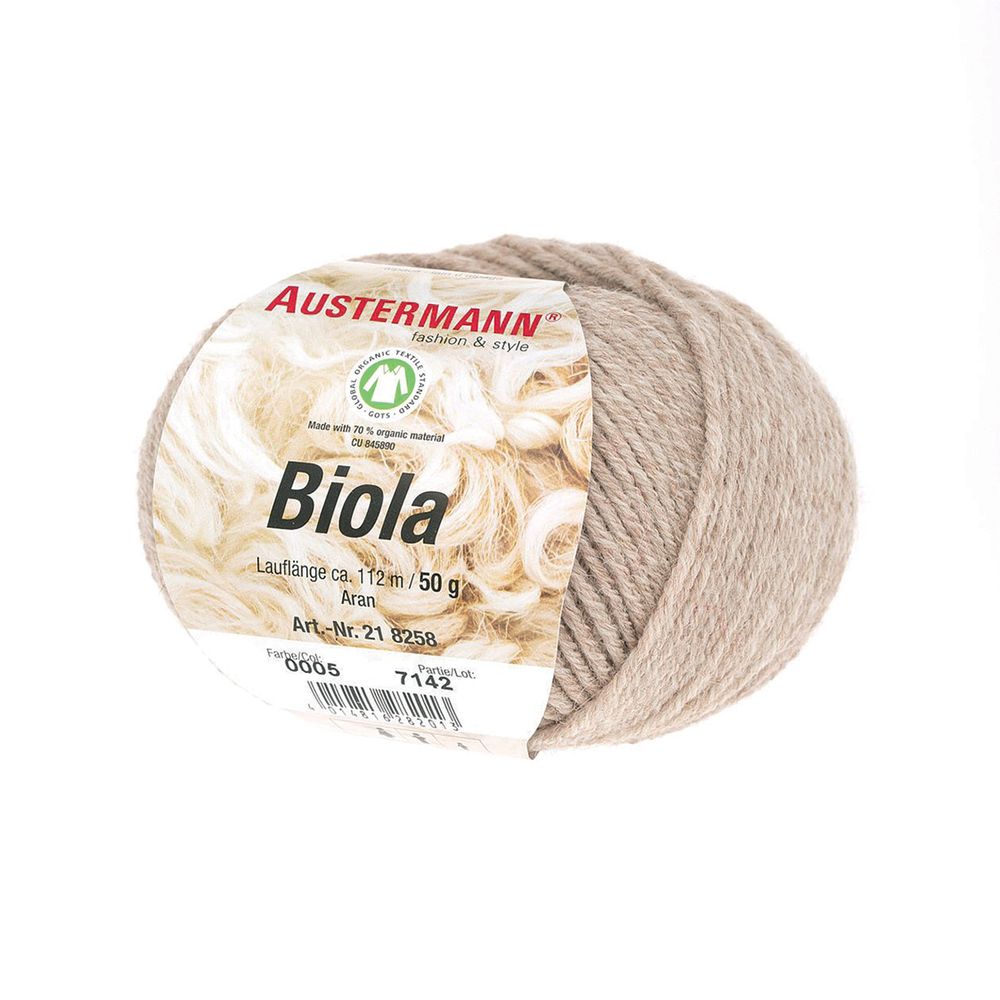Пряжа Austermann (Аустерманн) Biola / уп.10 мот. по 50 г, 112 м, 12008
