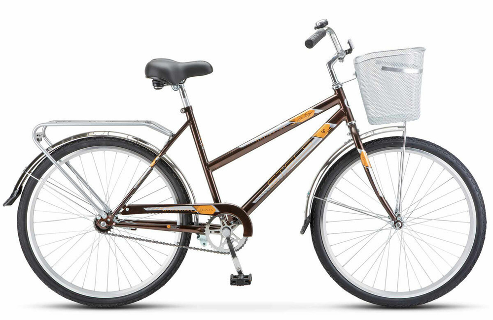 Велосипед Stels Navigator-205 C 26",рама 19, Коричневый+корзина