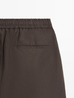 Massimo Dutti Короткие шорты из 100% льна, коричневый