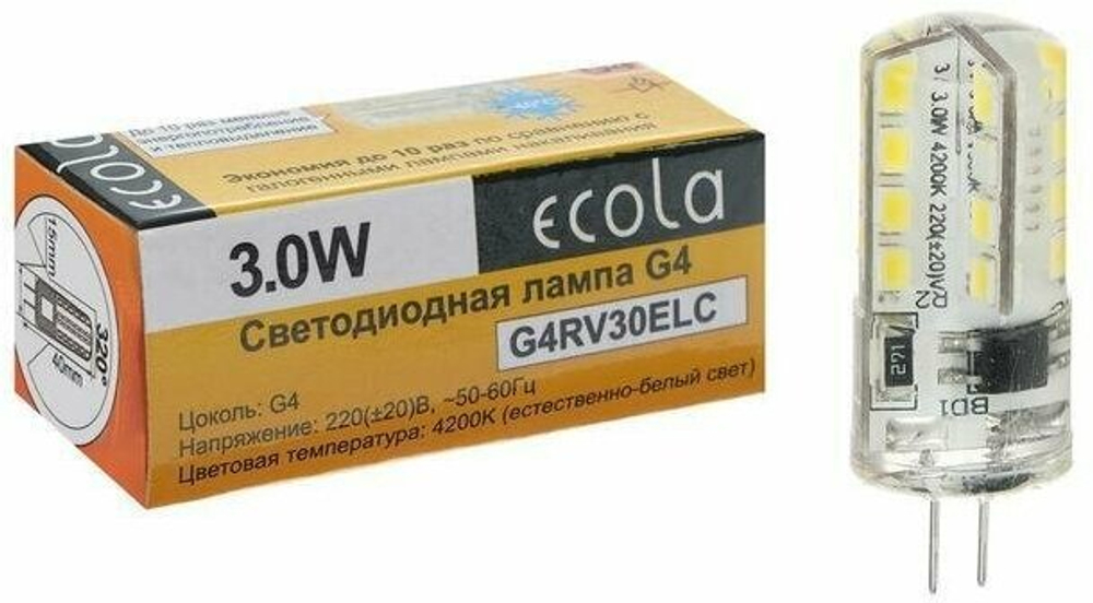Лампа светод. G4 3Вт/ 4200К, 220V