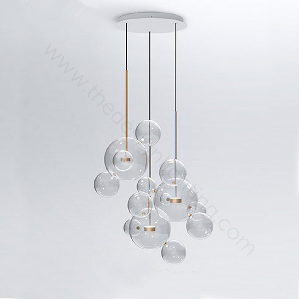Pendant design lamp   Bolle by Giopato & Coombes (3 lampshade ,  round mount)