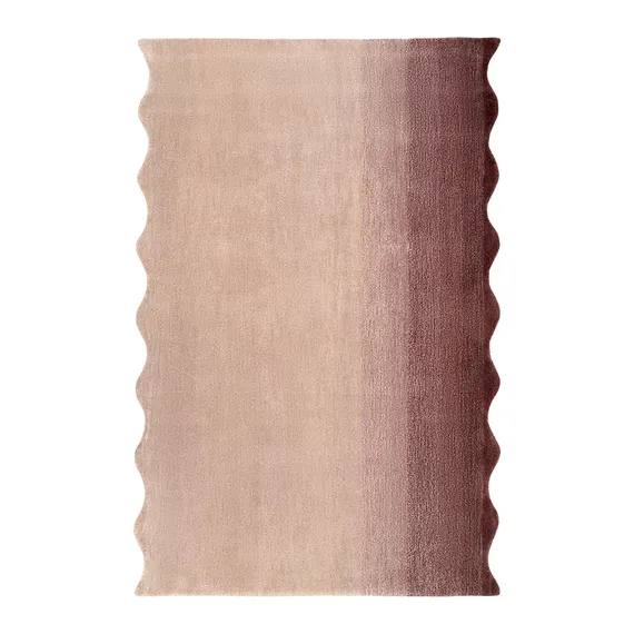 Ковер из шерсти over horizon цвета марсала из коллекции trendy ruffles, 120х180 см
