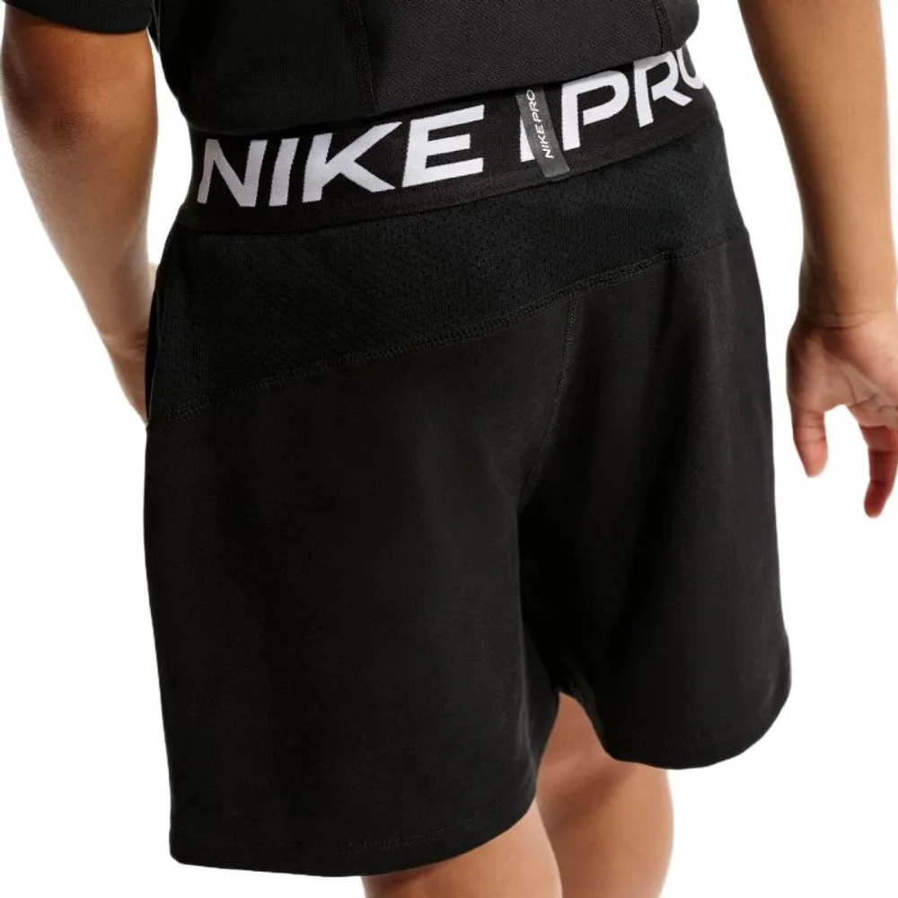 Детские теннисные шорты Nike Kids Pro Dri-Fit Fleece - black/white/white