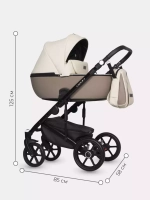 Коляска  OZON Ecco (3 в 1) (RIKO BASIC) 25 слоновая кость-бежевый