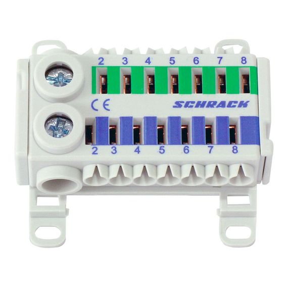 Клеммный блок пружинный N/PE 2x25 + 14x6 кв.мм. Schrack Technik IK021080--