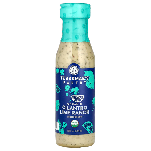Tessemae's, Pantry, органическая заправка и соус, ранчо с кориандром и лаймом, 296 мл (10 жидк. унц.)