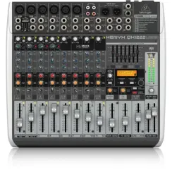 Behringer QX1222USB - микшер, 16 каналов, USB/аудио интерфейс, мик предусил и компр, 7 EQ, Multi FX
