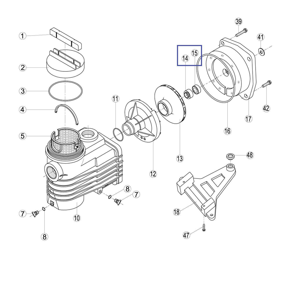 Сальник к насосам Kripsol/Hayward ОК, KS (CK, EP, KNG ) RKS 200.A/RBH0005.02R/ RPUM1415.01R (оригинал)