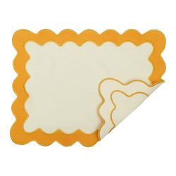Салфетка под приборы с контрастным кантом горчичного цвета из коллекции Trendy Ruffles, 35х45 см