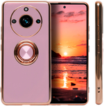 Стильный глянцевый чехол для REALME 11 PRO / 11 PRO PLUS с кольцом-подставкой и бархатной подкладкой