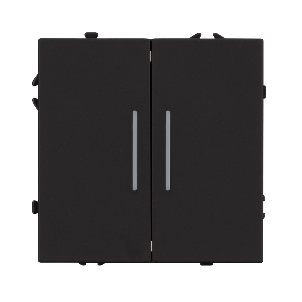 Механизм выключателя двухклавишный проходной LED SWT-NOBE-MKP2-SFPL-L-BK (230V, 10A) (Arlight, -) 054267