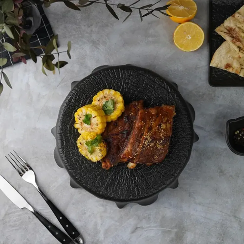 Блюдо круглое для подачи d 25 см h6,5 см Black Raw Wood P.L. Proff Cuisine [6]