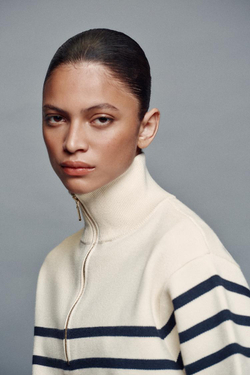 ZARA СВИТЕР С ВЫСОКИМ ВОРОТНИКОМ, ПОЛОСКИ