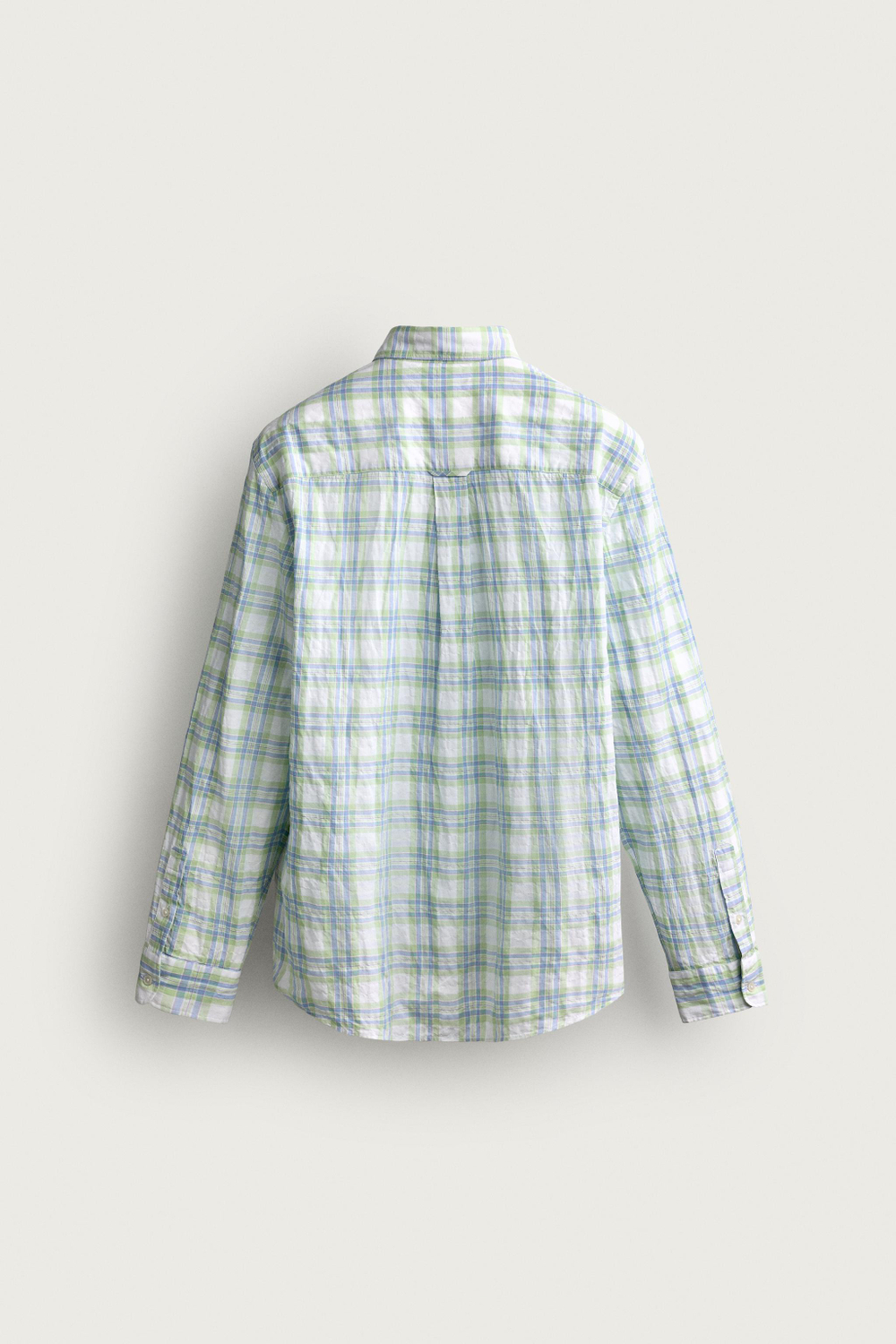 РУБАШКА REGULAR FIT В КЛЕТКУ С ЭФФЕКТОМ ПОМЯТОСТИ — ZARA