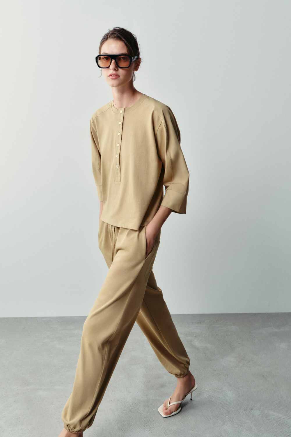 КОМБИНИРОВАННЫЕ БРЮКИ-ДЖОГГЕРЫ — ZARA