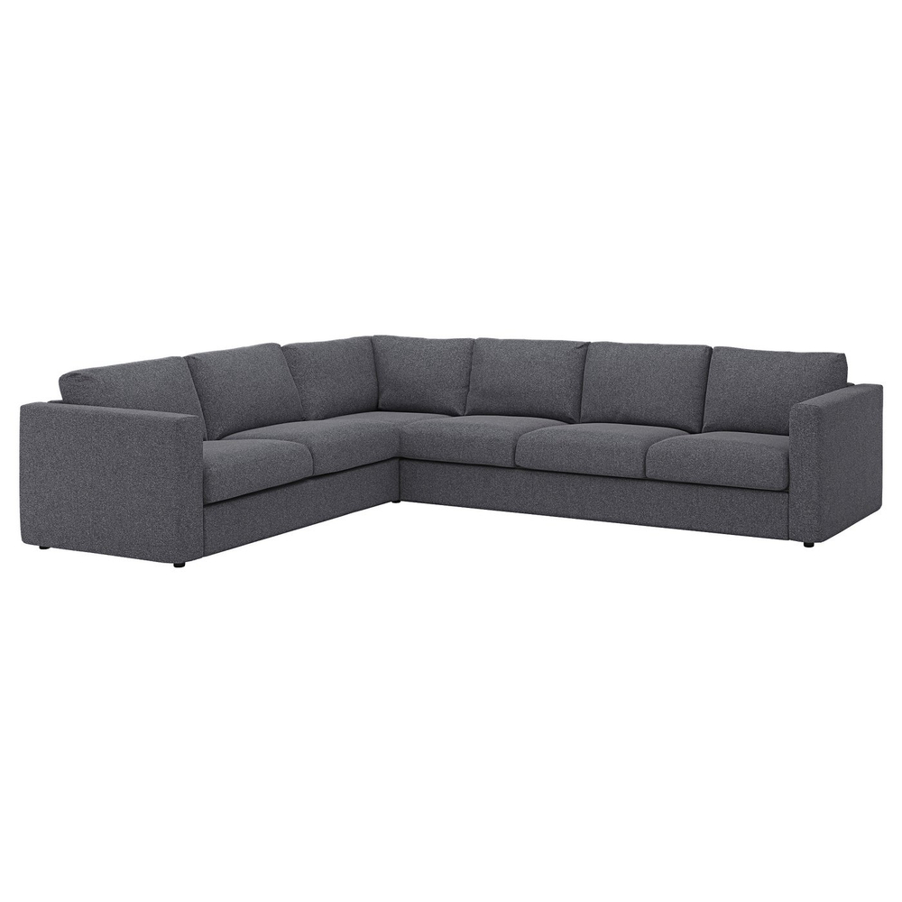 IKEA VIMLE  (ИКЕА ВИМЛЕ)  -  Чехол на угловой диван, 5-местный - Гуннаред средне-серый