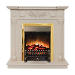 Каминокомплект Real Flame Dacota WT с очагом Fobos Lux Brass