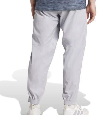 Мужские теннисные штаны Adidas Trening Essential Woven - ореол серебристый/черный