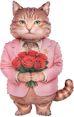 Фигура Кот Романтик, Сатин 42" Fl