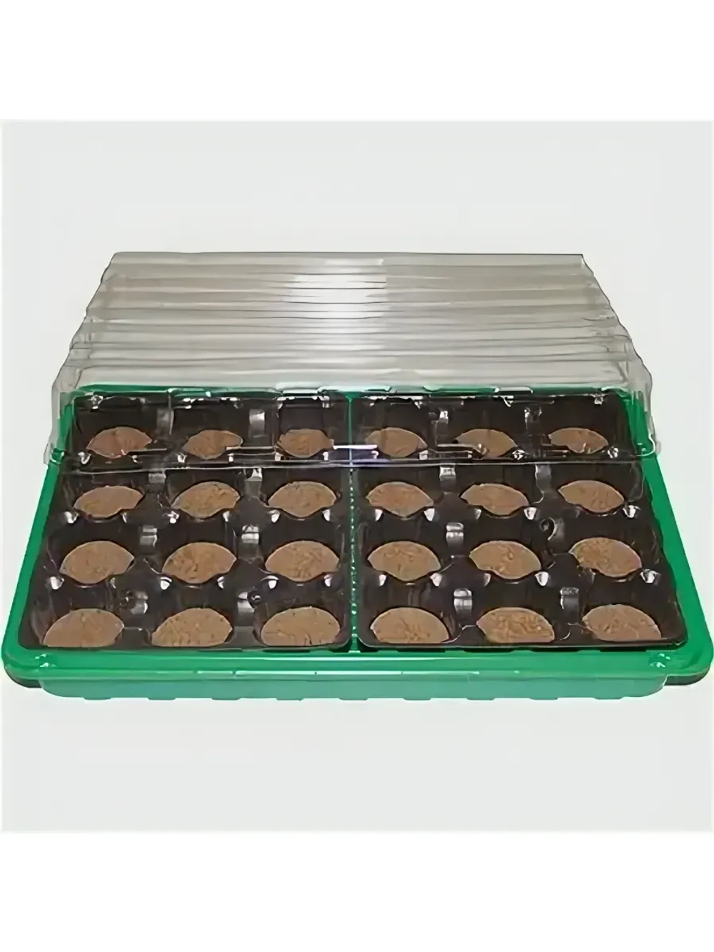 Минипарник для рассады с крышкой, 24 торфяные таблетки