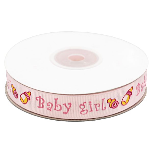 Лента репсовая (в рубчик) 15.0 мм / 22.86±1 метров, Baby-girl, S090778
