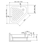 Душевой поддон трапеция RGW BT/CL-S (1000x1000)