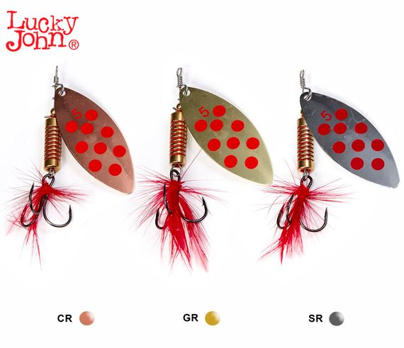 Блесна вращающиеся Lucky John SPIN X LONG 05 12,0г CR/GR/SR 3шт. набор
