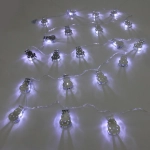 Гирлянда для дома «Серебряный снеговик» 4м 20 ламп LED, 3,7*6 см прозр.пров.,1 реж, IP-20, Белый (соединение)